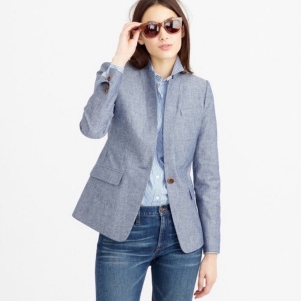 NWT J Crew Chambray Regent Petite Blazer